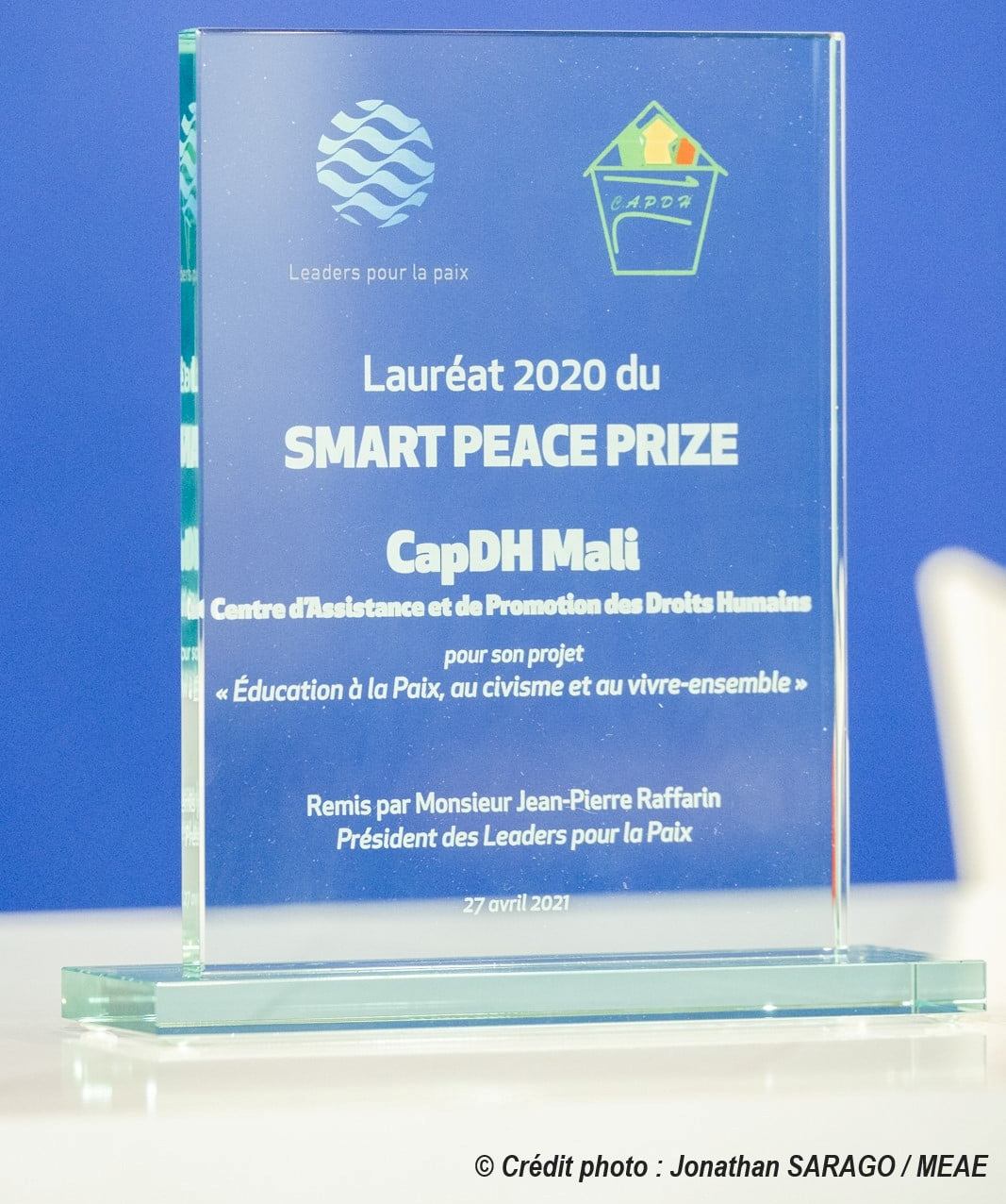 CapDH est lauréat du prix international "Smart Peace Prize", Edition 2020